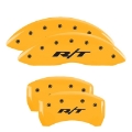 Picture of MGP 4 Caliper Covers Engraved Front & Rear RT1-Truck Yellow Finish Black Char 2007 Dodge Charger