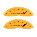 Picture of MGP 4 Caliper Covers Engraved F & R w- Stripes-Durango Yellow Finish Black Char 2007 Dodge Durango