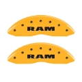 Picture of MGP 4 Caliper Covers Engraved Front & Rear Ram Yellow Finish Black Char 2007 Dodge Durango