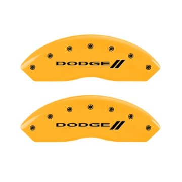 Picture of MGP 4 Caliper Covers Engraved F & R Stripes-Dodge Yellow Finish Black Char 2010 Dodge Nitro