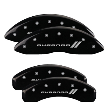 Picture of MGP 4 Caliper Covers Engraved Front & Rear Dodge Yellow Finish Black Char 2010 Dodge Ram 3500