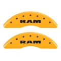 Picture of MGP 4 Caliper Covers Engraved Front & Rear Ram Yellow Finish Black Char 2010 Dodge Ram 2500