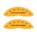 Picture of MGP 4 Caliper Covers Engraved Front & Rear Dodge Yellow Finish Black Char 2006 Dodge Durango