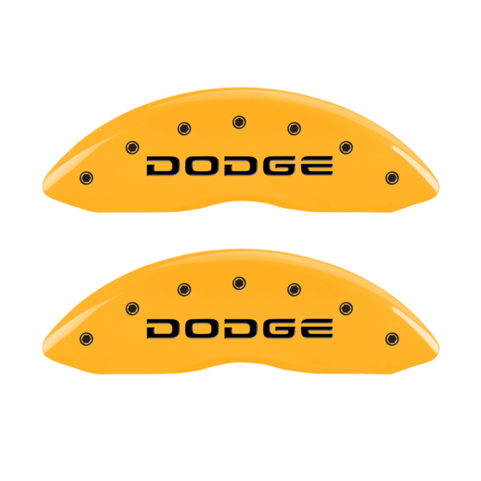 Picture of MGP 4 Caliper Covers Engraved F & R Broken D-Dodge Yellow Finish Black Char 2006 Dodge Durango
