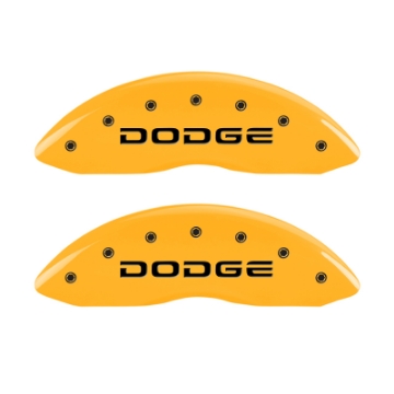 Picture of MGP 4 Caliper Covers Engraved F & R Broken D-Dodge Yellow Finish Black Char 2006 Dodge Durango