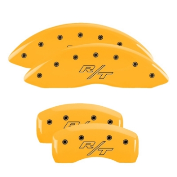 Picture of MGP 4 Caliper Covers Engraved Front & Rear MGP Yellow Finish Black Char 2001 Chevrolet Corvette