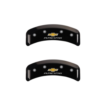 Picture of MGP 4 Caliper Covers Engraved F & R Chevy Racing Black Finish Silver Char 1988 Chevrolet Corvette