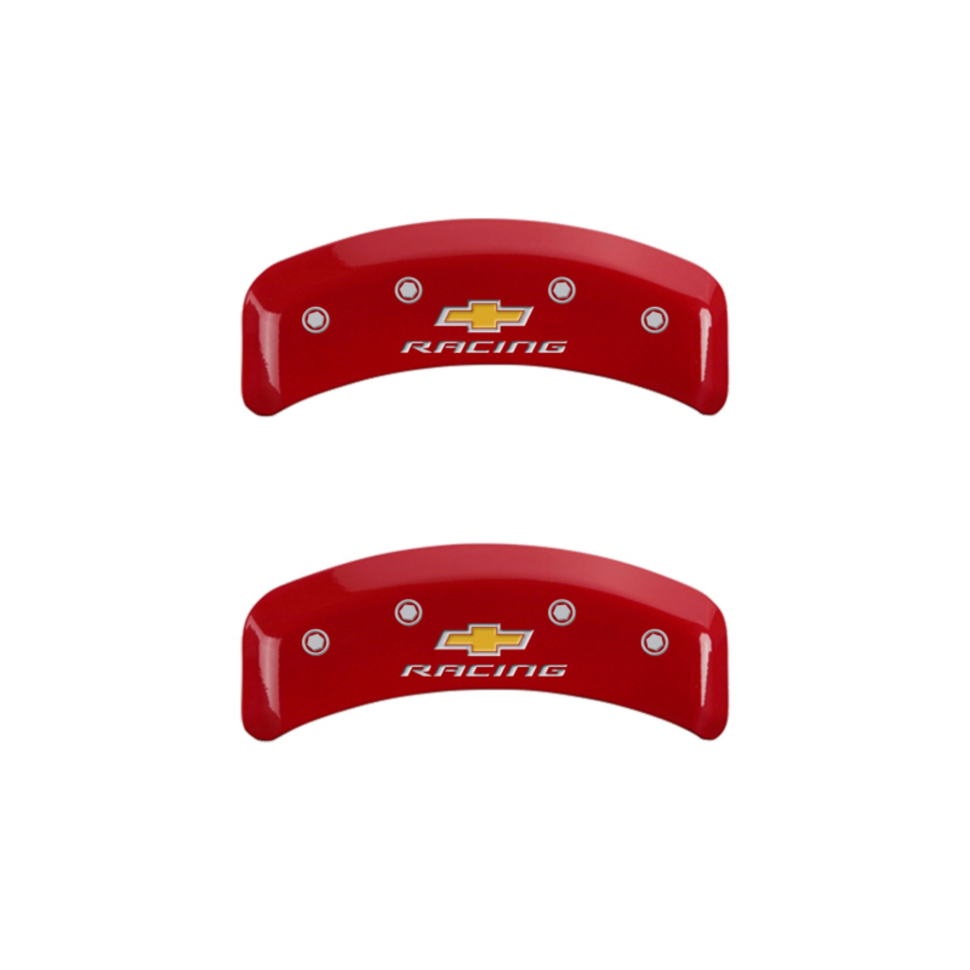 Picture of MGP 4 Caliper Covers Engraved F & R Chevy Racing Red Finish Silver Char 1988 Chevrolet Corvette