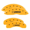 Picture of MGP 4 Caliper Covers Engraved F & R GM Style Yellow Finish Black Char 2005 Chevy Silverado 1500