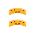 Picture of MGP 4 Caliper Covers Engraved Front & Rear Bowtie Yellow Finish Black Char 1997 Chevrolet Camaro