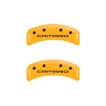 Picture of MGP 4 Caliper Covers Engraved F & R Gen 4-Camaro Yellow Finish Black Char 1997 Chevrolet Camaro