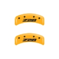 Picture of MGP 4 Caliper Covers Engraved Front Camaro Rear Z28 Yellow Finish Black Char 1997 Chevy Camaro