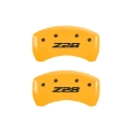 Picture of MGP 4 Caliper Covers Engraved Front Camaro Rear Z28 Yellow Finish Black Char 2000 Chevy Camaro