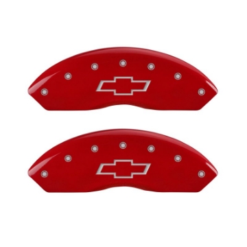 Picture of MGP 4 Caliper Covers Engraved Front & Rear MGP Yellow Finish Black Char 2008 Chevrolet Trailblazer