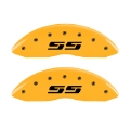 Picture of MGP 4 Caliper Covers Engraved F & R Silverado SS Yellow Finish Black Char 2002 Chevy Silverado 1500