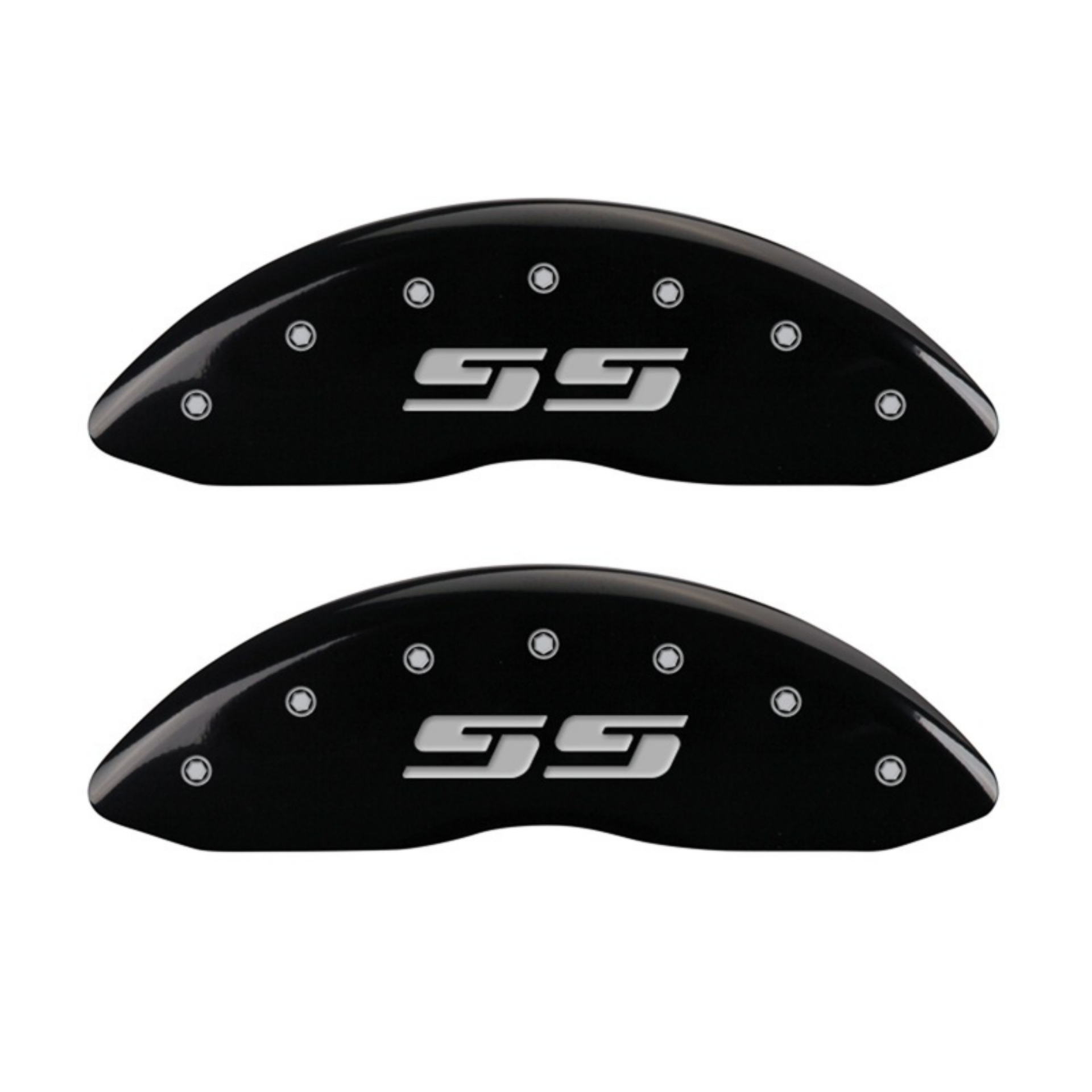 Picture of MGP 2 Caliper Covers Eng Front Silverado SS Black Finish Sil Char 2008 Chevy Silverado 1500