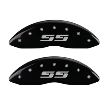 Picture of MGP 2 Caliper Covers Eng Front Silverado SS Black Finish Sil Char 2008 Chevy Silverado 1500
