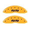 Picture of MGP 2 Caliper Covers Engraved Silverado SS Yellow Finish Blk Char 10 Chevy Silverado 1500