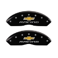 Picture of MGP 4 Caliper Covers Engraved F & R Chevy Racing Black Finish Silver Char 2017 Chevrolet Camaro