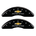 Picture of MGP 4 Caliper Covers Engraved F & R Chevy Racing Black Finish Silver Char 2019 Chevrolet Camaro