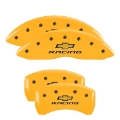 Picture of MGP 4 Caliper Covers Engraved F & R Chevy Racing Yellow Finish Black Char 2019 Chevrolet Malibu