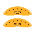 Picture of MGP 4 Caliper Covers Engraved Front & Rear Bowtie Yellow Finish Black Char 2015 Chevrolet SS