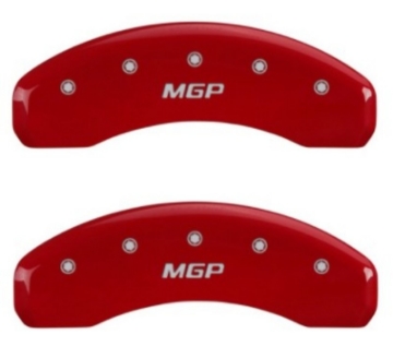 Picture of MGP 2 Caliper Covers MGP Red Finish Silver Characters 2018 Chevrolet Tahoe