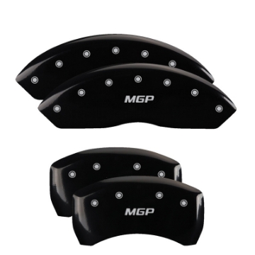 Picture of MGP 4 Caliper Covers Engraved Front & Rear MGP Black Finish Silver Char 2014 Toyota Tundra
