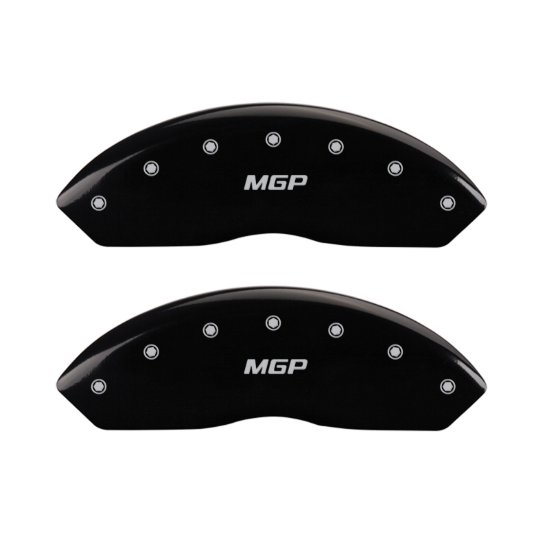 Picture of MGP 4 Caliper Covers Engraved Front & Rear MGP Black Finish Silver Char 2018 Nissan Armada