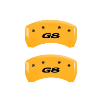 Picture of MGP 4 Caliper Covers Engraved Front Pontiac Rear G8 Yellow Finish Black Char 2008 Pontiac G8