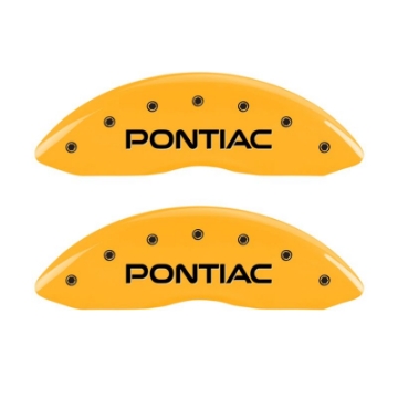 Picture of MGP 4 Caliper Covers Engraved Front Pontiac Rear Gxp Yellow Finish Black Char 2008 Pontiac G8