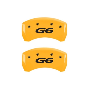 Picture of MGP 4 Caliper Covers Engraved Front Pontiac Rear G6 Yellow Finish Black Char 2007 Pontiac G5