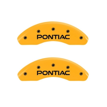 Picture of MGP 4 Caliper Covers Engraved Front & Rear Pontiac Yellow Finish Black Char 2010 Pontiac G6