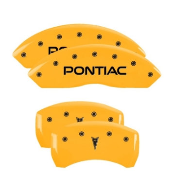 Picture of MGP 4 Caliper Covers Engraved Front & Rear MGP Yellow Finish Black Char 2002 Pontiac Grand Prix