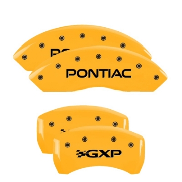 Picture of MGP 4 Caliper Covers Engraved Front & Rear MGP Yellow Finish Black Char 1997 Pontiac Firebird