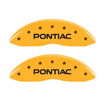 Picture of MGP 4 Caliper Covers Engraved Front Pontiac Rear Arrow Yellow Finish Blk Char 2001 Pontiac Firebird