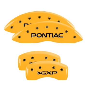 Picture of MGP 4 Caliper Covers Engraved Front & Rear Pontiac Yellow Finish Black Char 2001 Pontiac Firebird