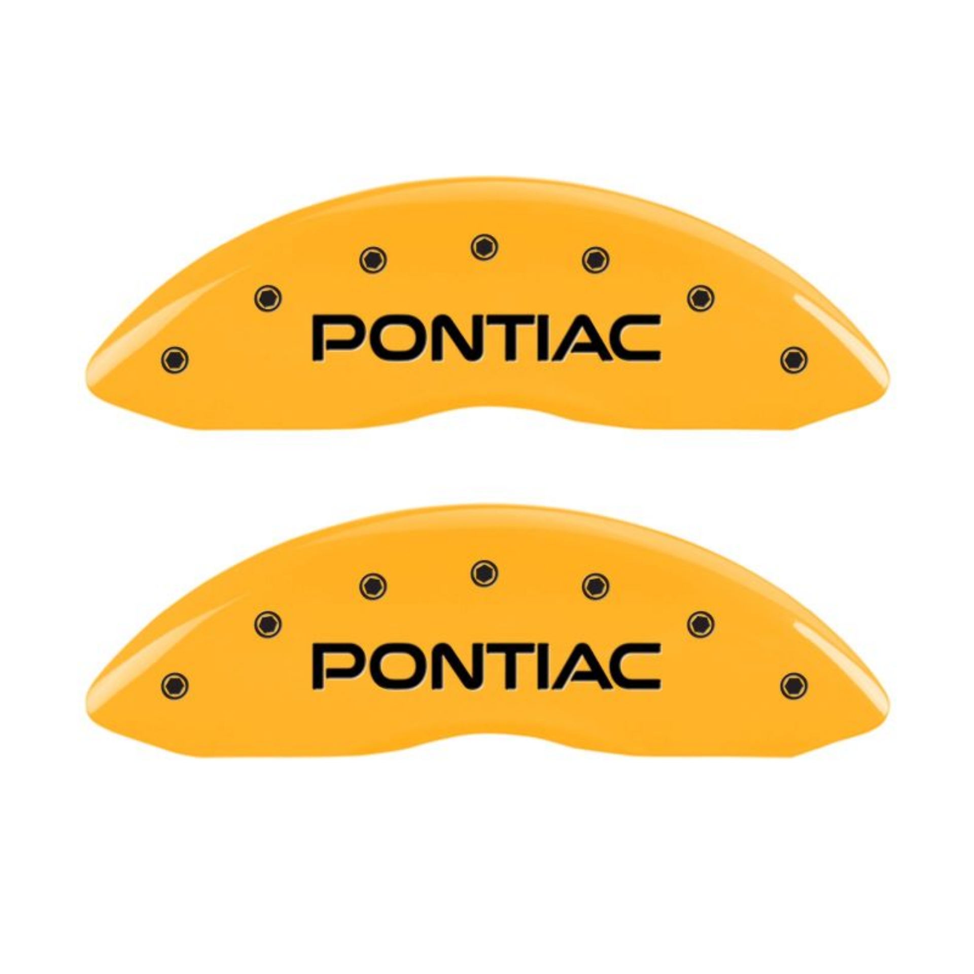 Picture of MGP 4 Caliper Covers Engraved Front Pontiac Rear Gto Yellow Finish Black Char 2004 Pontiac GTO