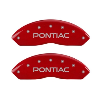 Picture of MGP 4 Caliper Covers Engraved Front Pontiac Rear Arrow Red Finish Silver Char 2007 Pontiac Solstice