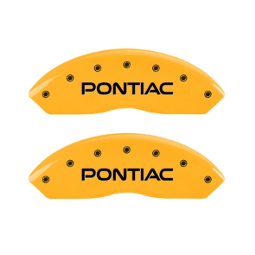 Picture of MGP 4 Caliper Covers Engraved Front Pontiac Rear Arrow Yellow Finish Blk Char 2009 Pontiac Solstice