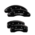 Picture of MGP 4 Caliper Covers Engraved Front & Rear Pontiac Black Finish Silver Char 2007 Pontiac Solstice