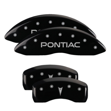 Picture of MGP 4 Caliper Covers Engraved Front Pontiac Rear Arrow Black Finish Sil Char 2004 Pontiac Bonneville