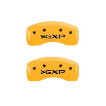 Picture of MGP 4 Caliper Covers Engraved Front Pontiac Rear Gxp Yellow Finish Blk Char 2005 Pontiac Bonneville