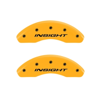 Picture of MGP 4 Caliper Covers Engraved Front & Rear MGP Yellow Finish Black Char 2008 Saturn Outlook