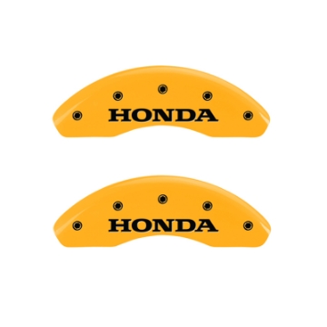 Picture of MGP 4 Caliper Covers Engraved Front Honda Rear H Logo Yellow Finish Black Char 1998 Honda Prelude
