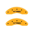 Picture of MGP 4 Caliper Covers Engraved Front & Rear Vtech Yellow Finish Black Char 1998 Honda Prelude