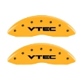 Picture of MGP 4 Caliper Covers Engraved Front & Rear Vtech Yellow Finish Black Char 2009 Honda Ridgeline
