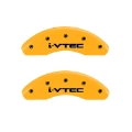 Picture of MGP 2 Caliper Covers Engraved Front I-Vtec Yellow Finish Black Characters 2009 Honda Civic