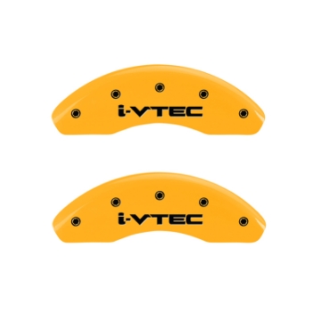 Picture of MGP 2 Caliper Covers Engraved Front I-Vtec Yellow Finish Black Characters 2009 Honda Civic