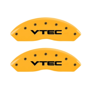 Picture of MGP 4 Caliper Covers Engraved Front & Rear Vtech Yellow Finish Black Char 2007 Honda Accord